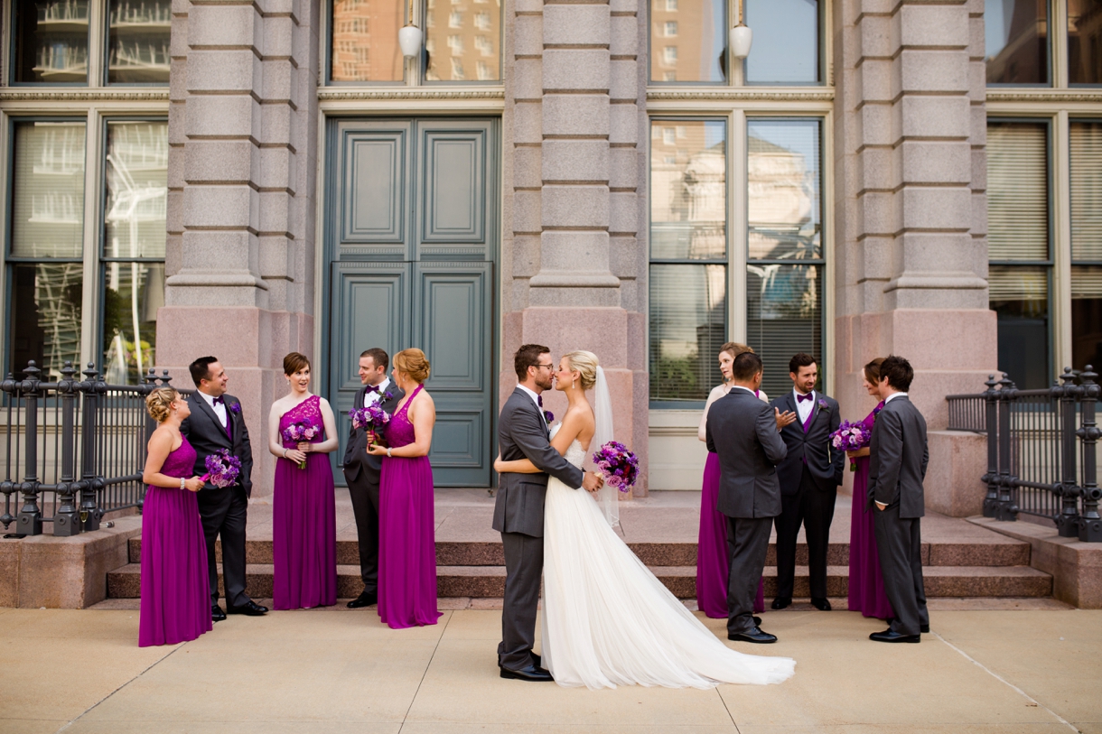 Marriot St. Louis Grand Wedding, St. Louis Wedding Photos, Purple and Fuschia Bridemaid, Jessica Lauren Photography 