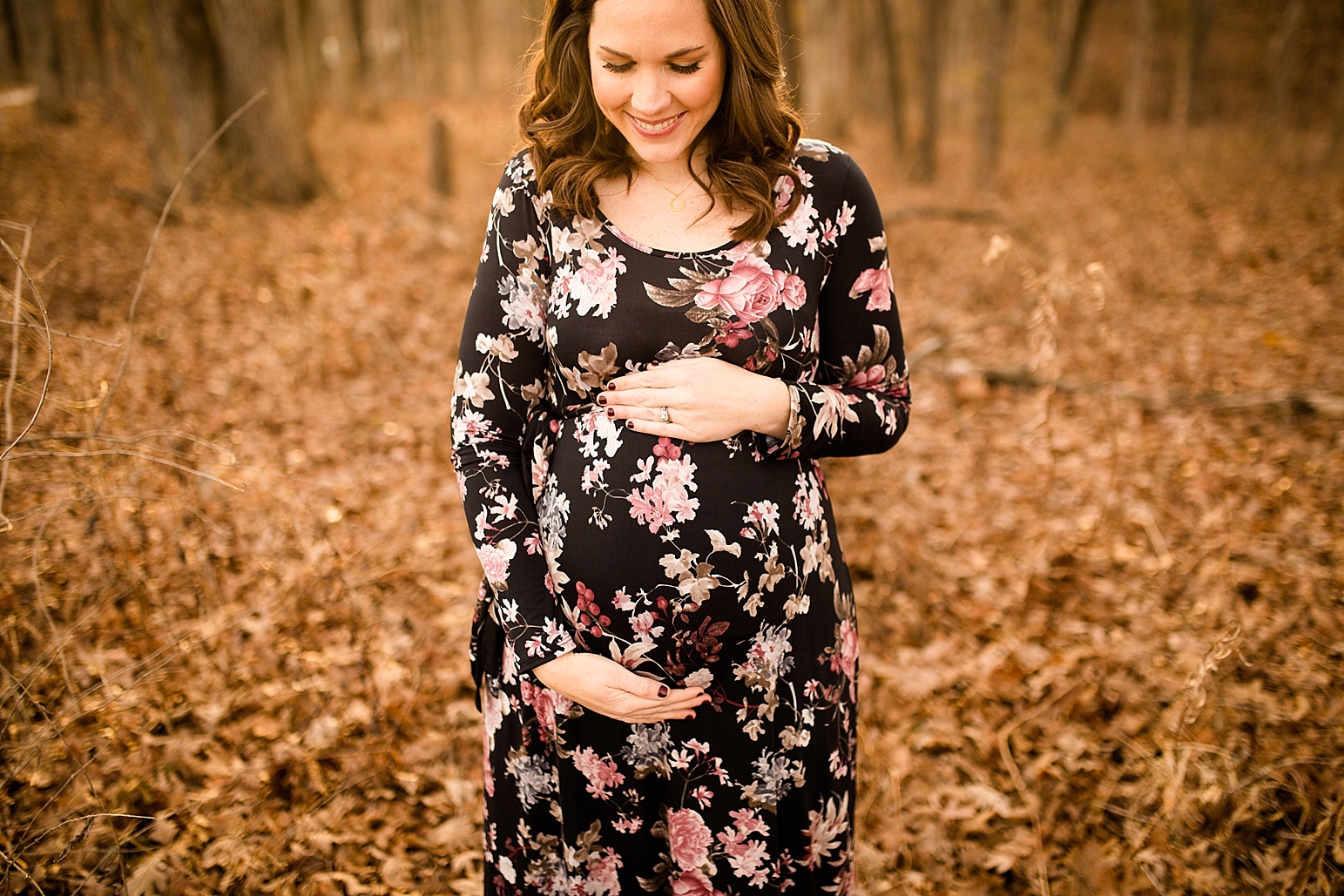 Quail Ridge Park Maternity Photos, Floral Maternity Dress, Jessica Lauren Photography