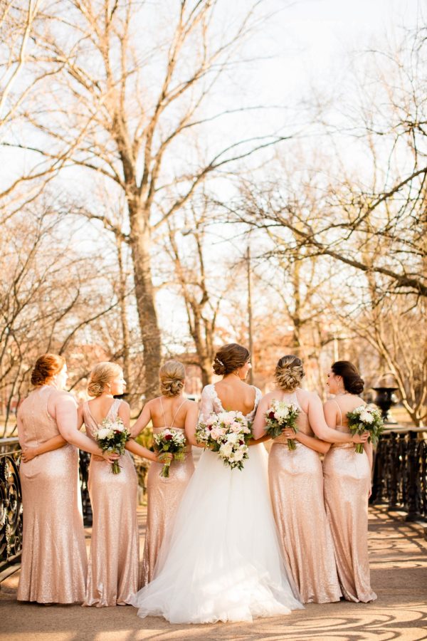 Champagne Bridesmaid Dresses, Winter Wedding, Lafayette Square Park Wedding